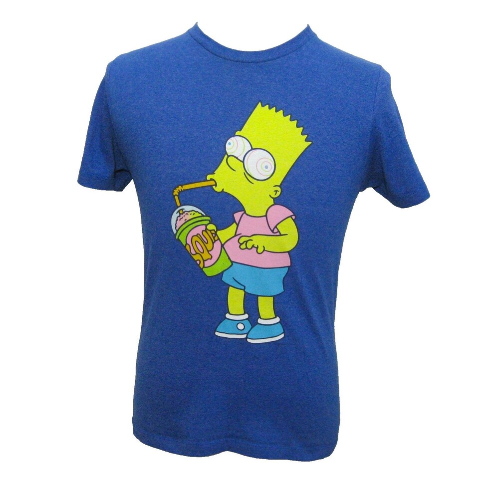 Bart Simpson T-Shirt Mens Small Blue Short Sleeve Graphic Cotton The Simpsons